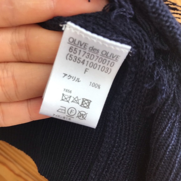 Shaggy Knit Cardigan Navy Blue 90s Y2K - Picture 3 of 4